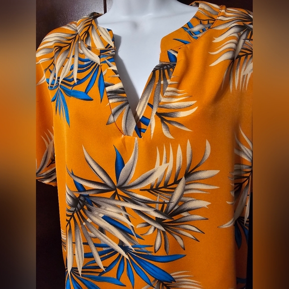 Tropical Orange Blouse Extra Large NWOT - Picture 2 of 5